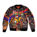 Merry Christmas AFL Gold Coast Suns Sleeve Zip Bomber Jacket Aboriginal Santa Football Mascot