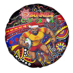 Merry Christmas AFL Gold Coast Suns Spare Tire Cover Aboriginal Santa Football Mascot