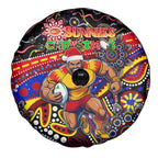 Merry Christmas AFL Gold Coast Suns Spare Tire Cover Aboriginal Santa Football Mascot