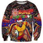 Merry Christmas AFL Gold Coast Suns Sweatshirt Aboriginal Santa Football Mascot