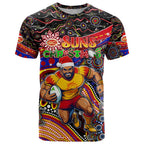 Merry Christmas AFL Gold Coast Suns T Shirt Aboriginal Santa Football Mascot