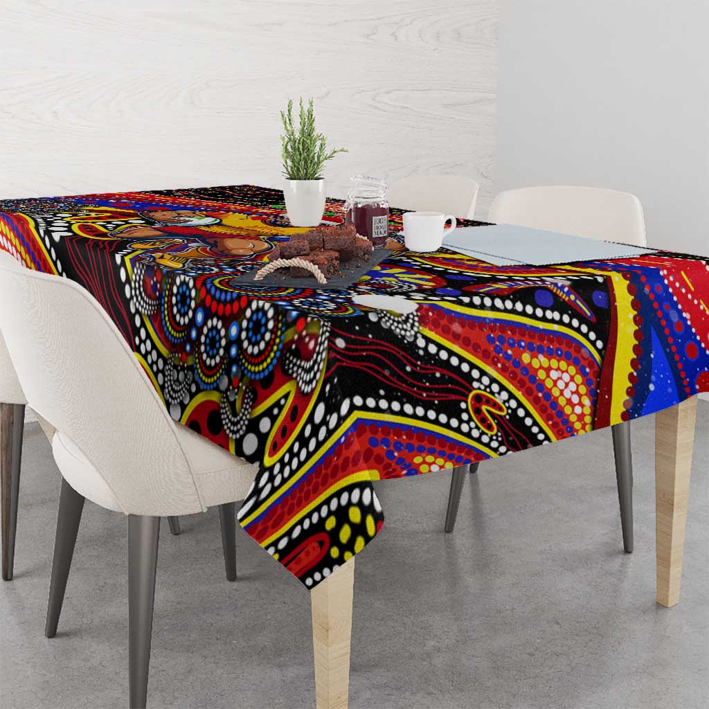 Merry Christmas AFL Gold Coast Suns Tablecloth Aboriginal Santa Football Mascot