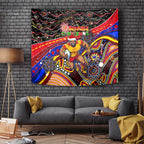Merry Christmas AFL Gold Coast Suns Tapestry Aboriginal Santa Football Mascot