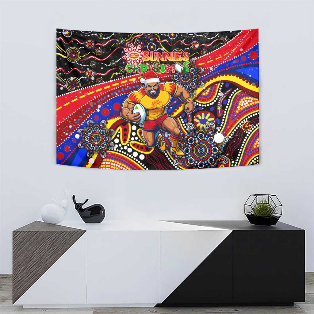 Merry Christmas AFL Gold Coast Suns Tapestry Aboriginal Santa Football Mascot