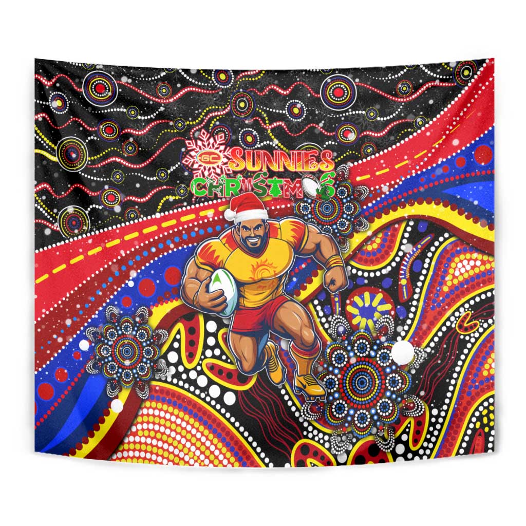Merry Christmas AFL Gold Coast Suns Tapestry Aboriginal Santa Football Mascot