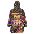 Merry Christmas AFL Gold Coast Suns Wearable Blanket Hoodie Aboriginal Santa Football Mascot