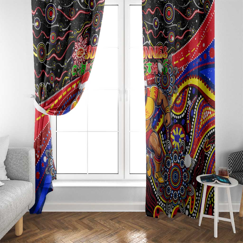 Merry Christmas AFL Gold Coast Suns Window Curtain Aboriginal Santa Football Mascot