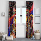 Merry Christmas AFL Gold Coast Suns Window Curtain Aboriginal Santa Football Mascot