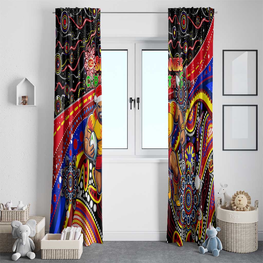 Merry Christmas AFL Gold Coast Suns Window Curtain Aboriginal Santa Football Mascot