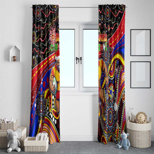 Merry Christmas AFL Gold Coast Suns Window Curtain Aboriginal Santa Football Mascot