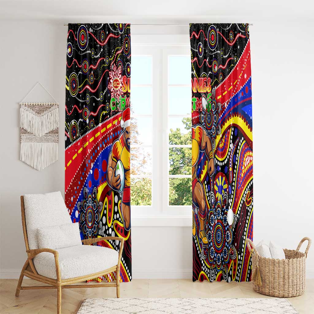 Merry Christmas AFL Gold Coast Suns Window Curtain Aboriginal Santa Football Mascot