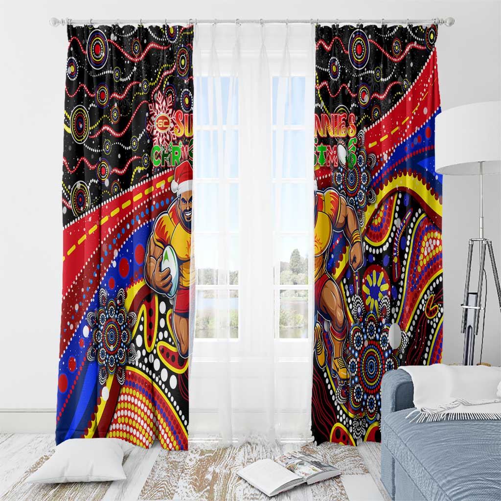 Merry Christmas AFL Gold Coast Suns Window Curtain Aboriginal Santa Football Mascot