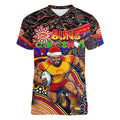 Merry Christmas AFL Gold Coast Suns Women V-Neck T-Shirt Aboriginal Santa Football Mascot
