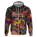 Merry Christmas AFL Gold Coast Suns Zip Hoodie Aboriginal Santa Football Mascot