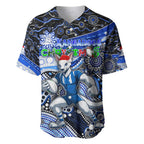 Merry Christmas AFL Kangaroos Baseball Jersey Aboriginal Santa Football Mascot