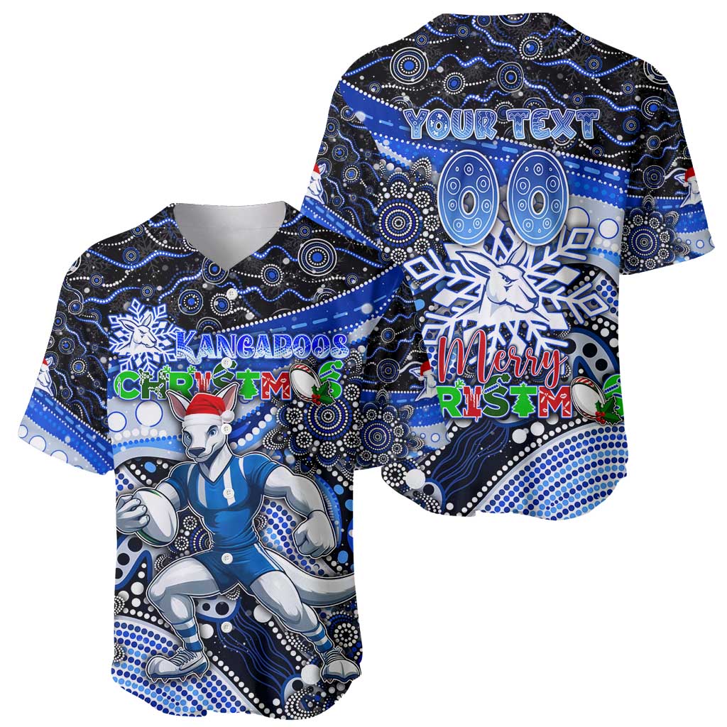 Merry Christmas AFL Kangaroos Baseball Jersey Aboriginal Santa Football Mascot