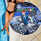Merry Christmas AFL Kangaroos Beach Blanket Aboriginal Santa Football Mascot