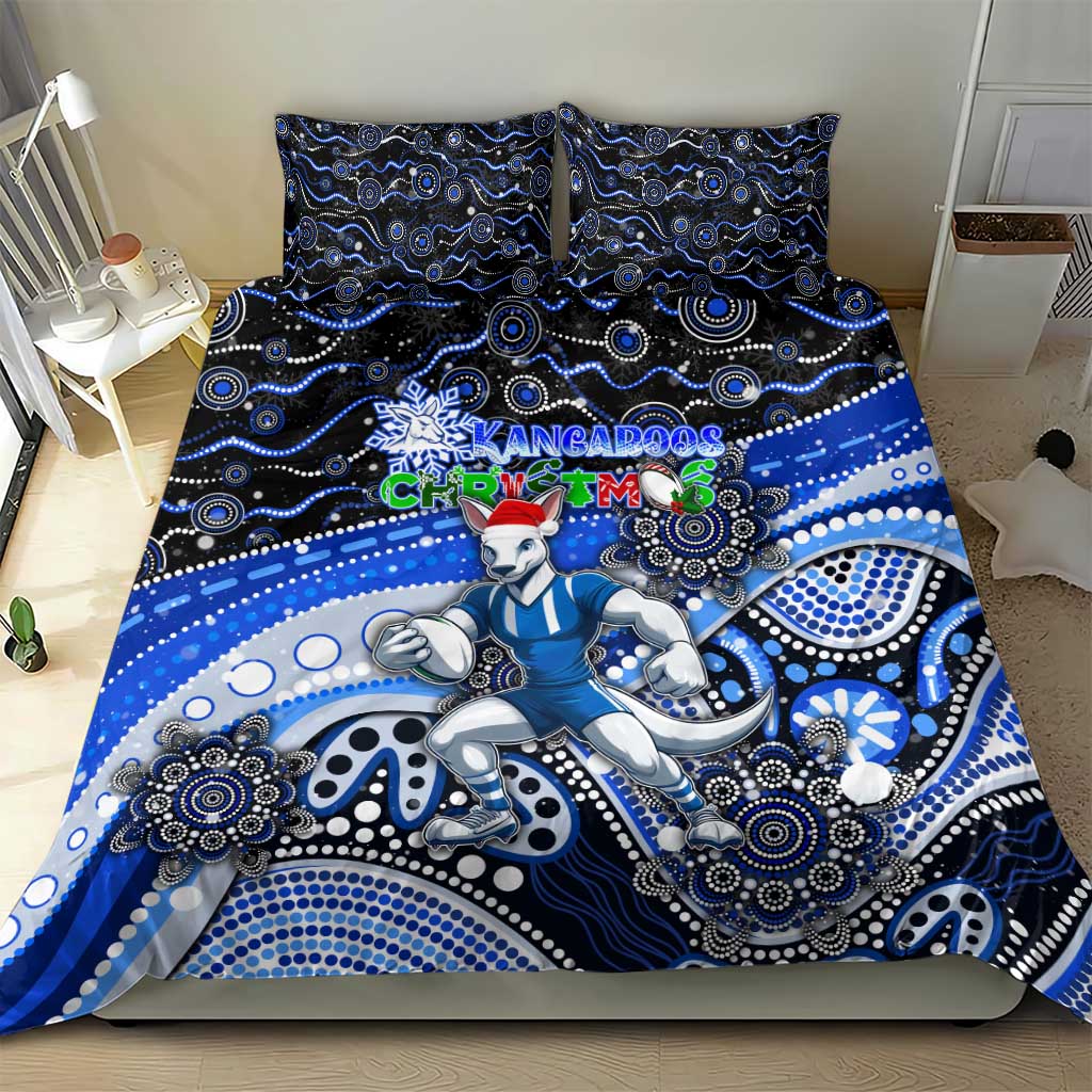 Merry Christmas AFL Kangaroos Bedding Set Aboriginal Santa Football Mascot