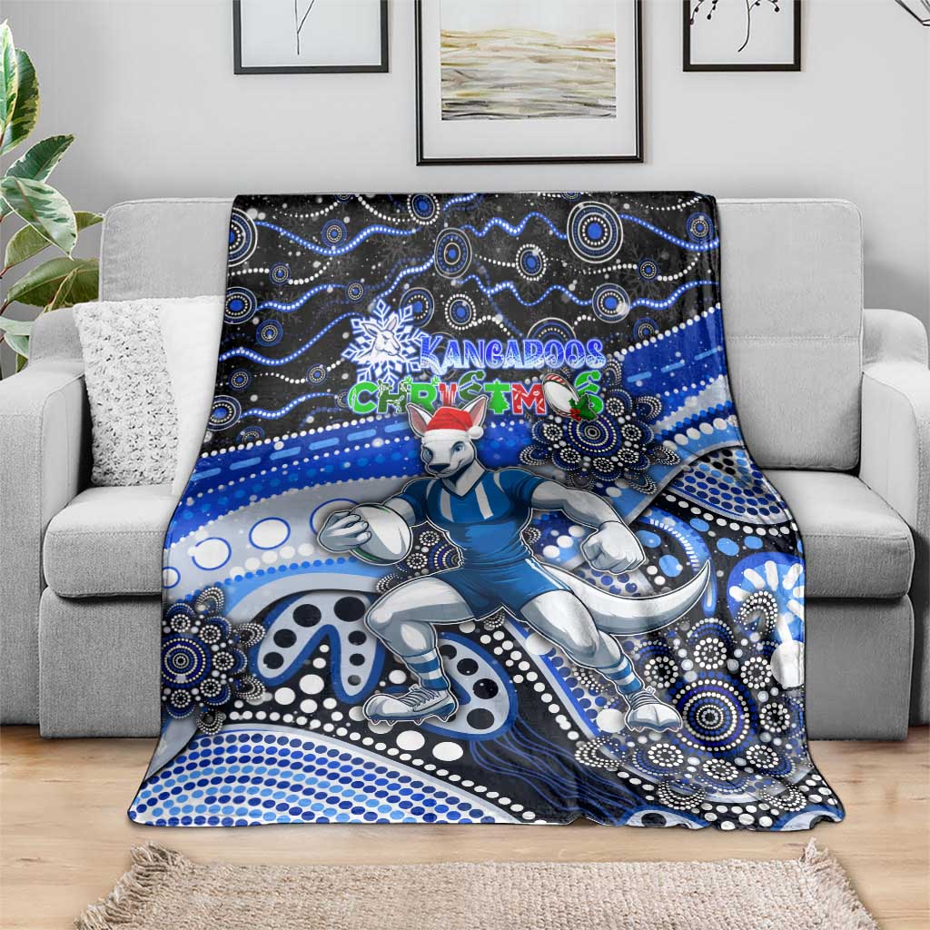 Merry Christmas AFL Kangaroos Blanket Aboriginal Santa Football Mascot