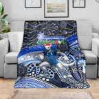 Merry Christmas AFL Kangaroos Blanket Aboriginal Santa Football Mascot