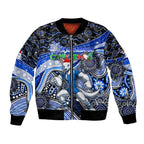 Merry Christmas AFL Kangaroos Bomber Jacket Aboriginal Santa Football Mascot