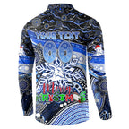 Merry Christmas AFL Kangaroos Button Sweatshirt Aboriginal Santa Football Mascot