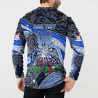 Merry Christmas AFL Kangaroos Button Sweatshirt Aboriginal Santa Football Mascot