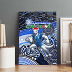 Merry Christmas AFL Kangaroos Canvas Wall Art Aboriginal Santa Football Mascot