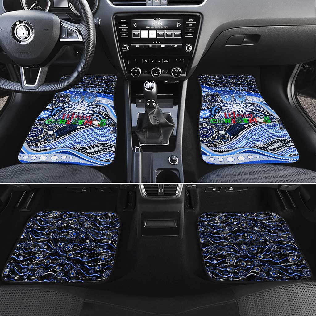 Merry Christmas AFL Kangaroos Car Mats Aboriginal Santa Football Mascot