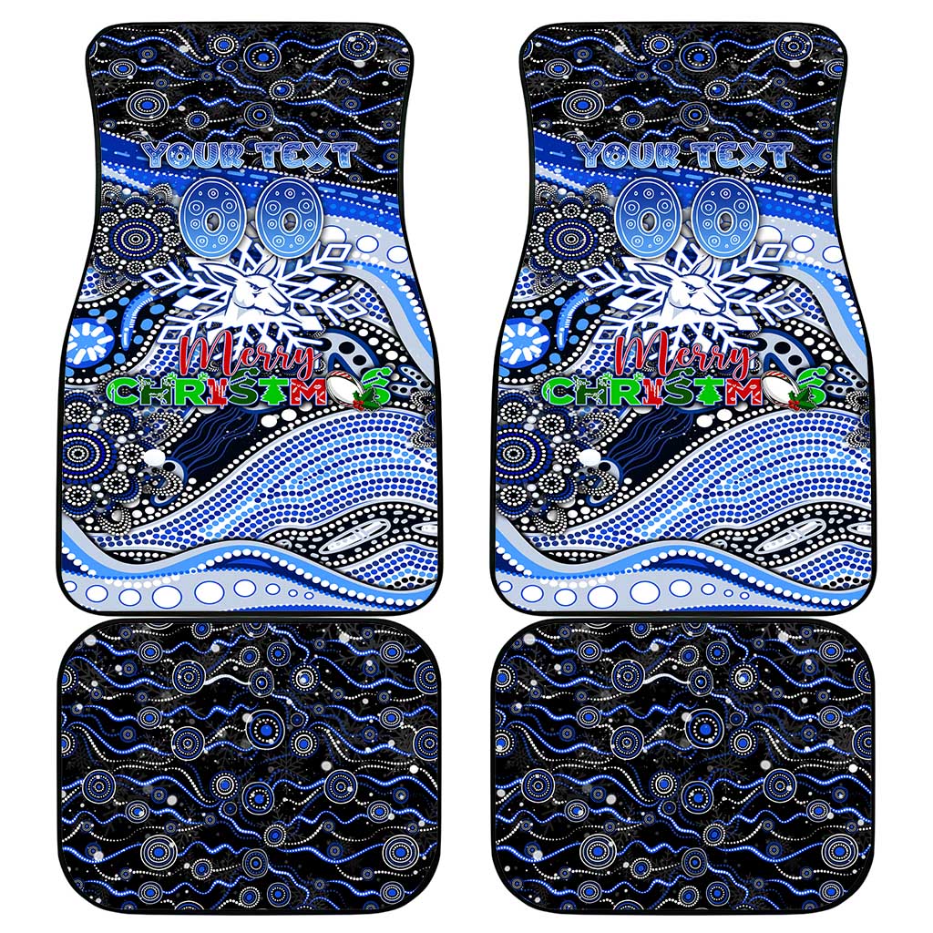 Merry Christmas AFL Kangaroos Car Mats Aboriginal Santa Football Mascot