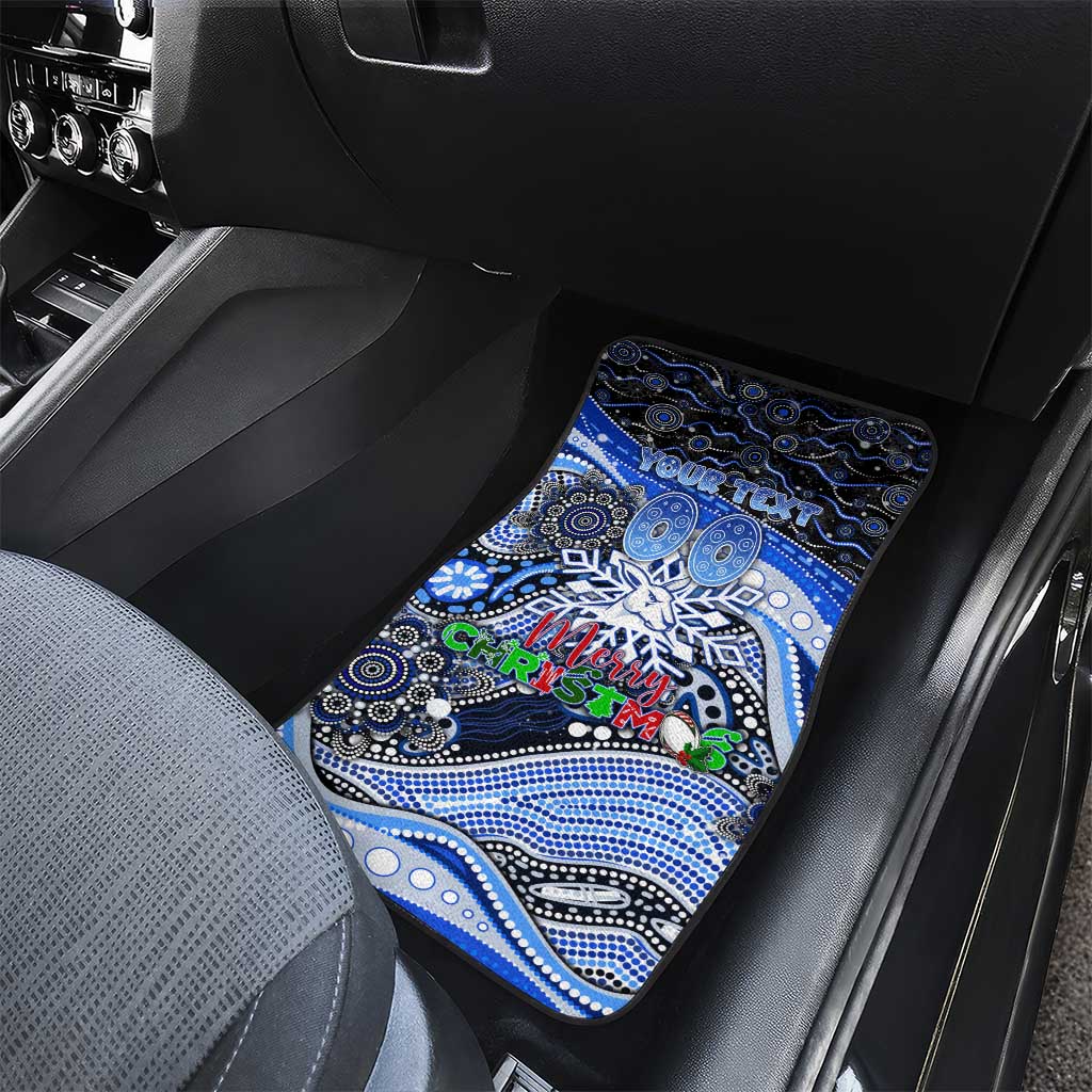 Merry Christmas AFL Kangaroos Car Mats Aboriginal Santa Football Mascot