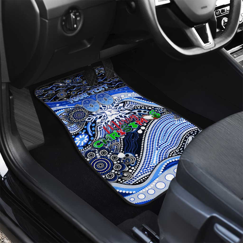 Merry Christmas AFL Kangaroos Car Mats Aboriginal Santa Football Mascot