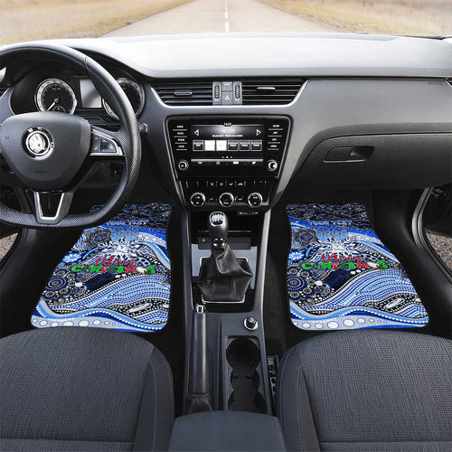 Merry Christmas AFL Kangaroos Car Mats Aboriginal Santa Football Mascot