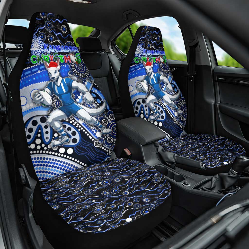 Merry Christmas AFL Kangaroos Car Seat Cover Aboriginal Santa Football Mascot