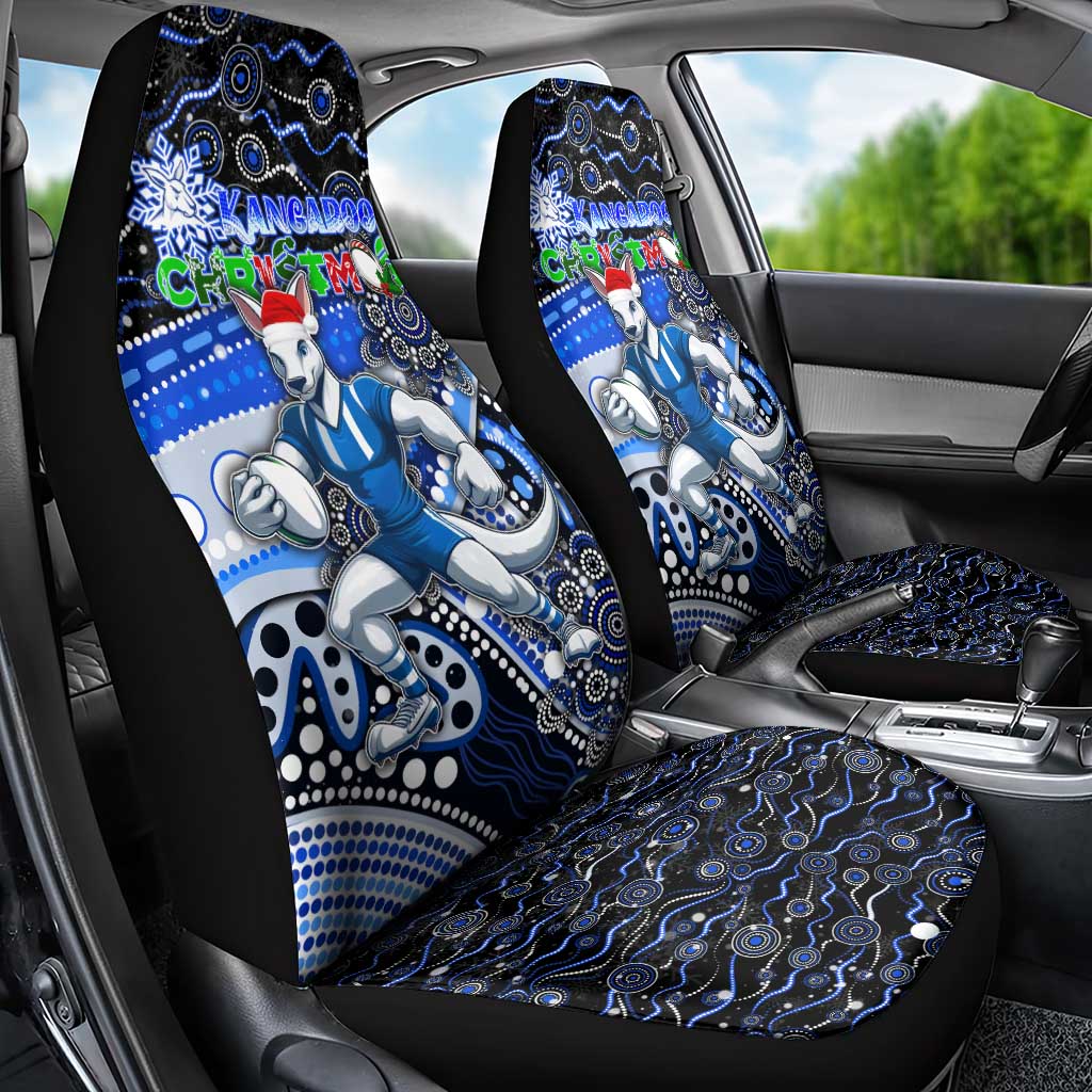 Merry Christmas AFL Kangaroos Car Seat Cover Aboriginal Santa Football Mascot