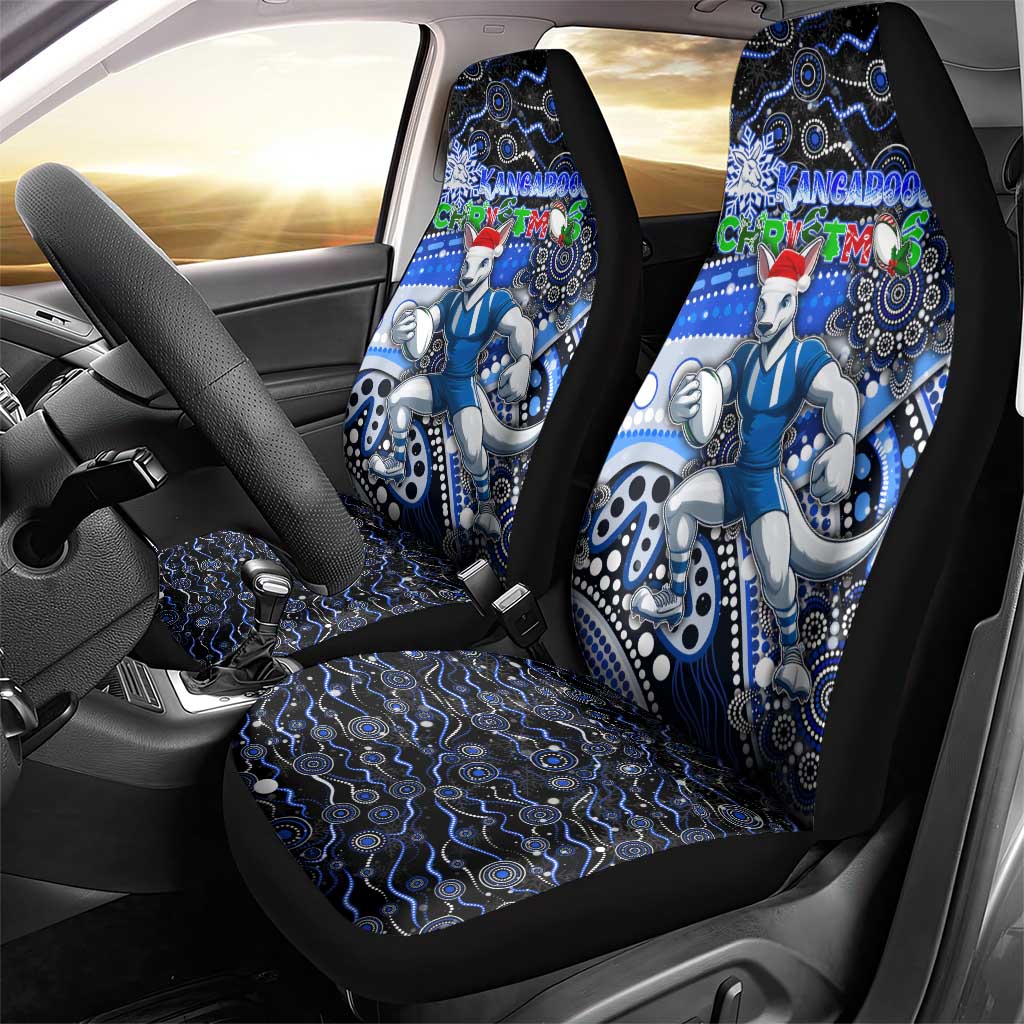 Merry Christmas AFL Kangaroos Car Seat Cover Aboriginal Santa Football Mascot