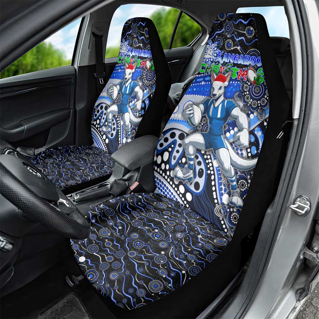Merry Christmas AFL Kangaroos Car Seat Cover Aboriginal Santa Football Mascot