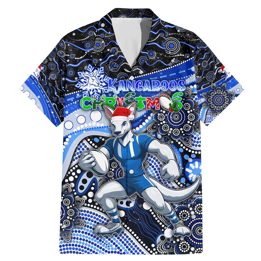 Merry Christmas AFL Kangaroos Family Matching Mermaid Dress and Hawaiian Shirt Aboriginal Santa Football Mascot