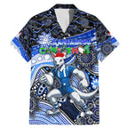 Merry Christmas AFL Kangaroos Family Matching Mermaid Dress and Hawaiian Shirt Aboriginal Santa Football Mascot