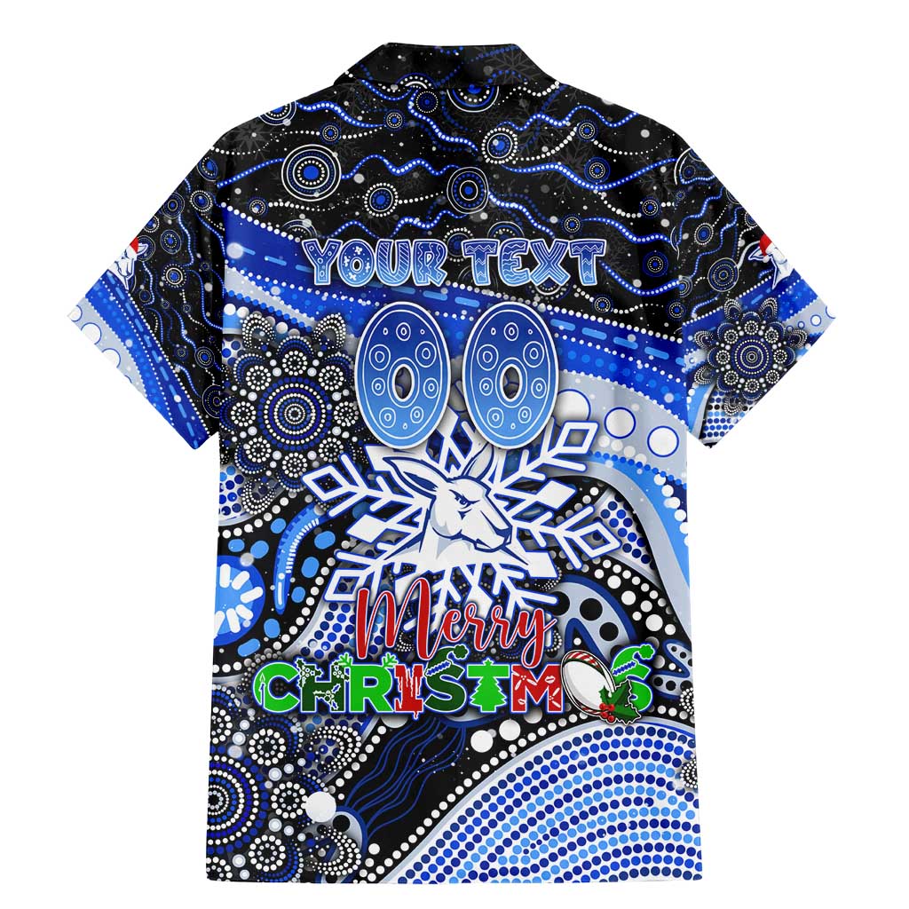 Merry Christmas AFL Kangaroos Family Matching Mermaid Dress and Hawaiian Shirt Aboriginal Santa Football Mascot
