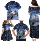 Merry Christmas AFL Kangaroos Family Matching Puletasi and Hawaiian Shirt Aboriginal Santa Football Mascot