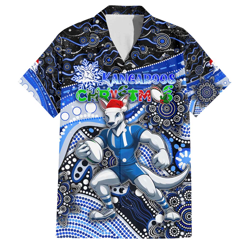 Merry Christmas AFL Kangaroos Family Matching Tank Maxi Dress and Hawaiian Shirt Aboriginal Santa Football Mascot