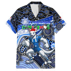 Merry Christmas AFL Kangaroos Family Matching Tank Maxi Dress and Hawaiian Shirt Aboriginal Santa Football Mascot