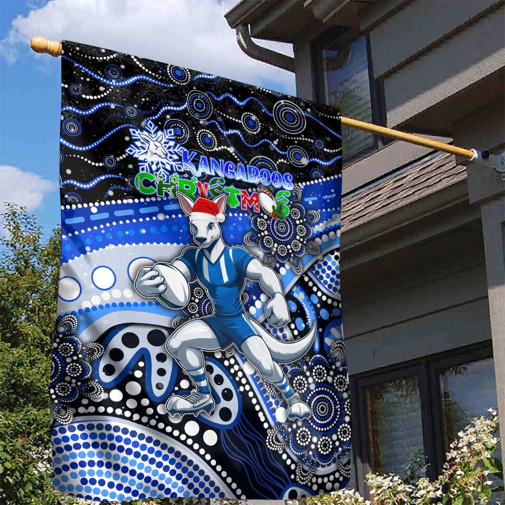Merry Christmas AFL Kangaroos Garden Flag Aboriginal Santa Football Mascot