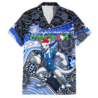 Merry Christmas AFL Kangaroos Hawaiian Shirt Aboriginal Santa Football Mascot
