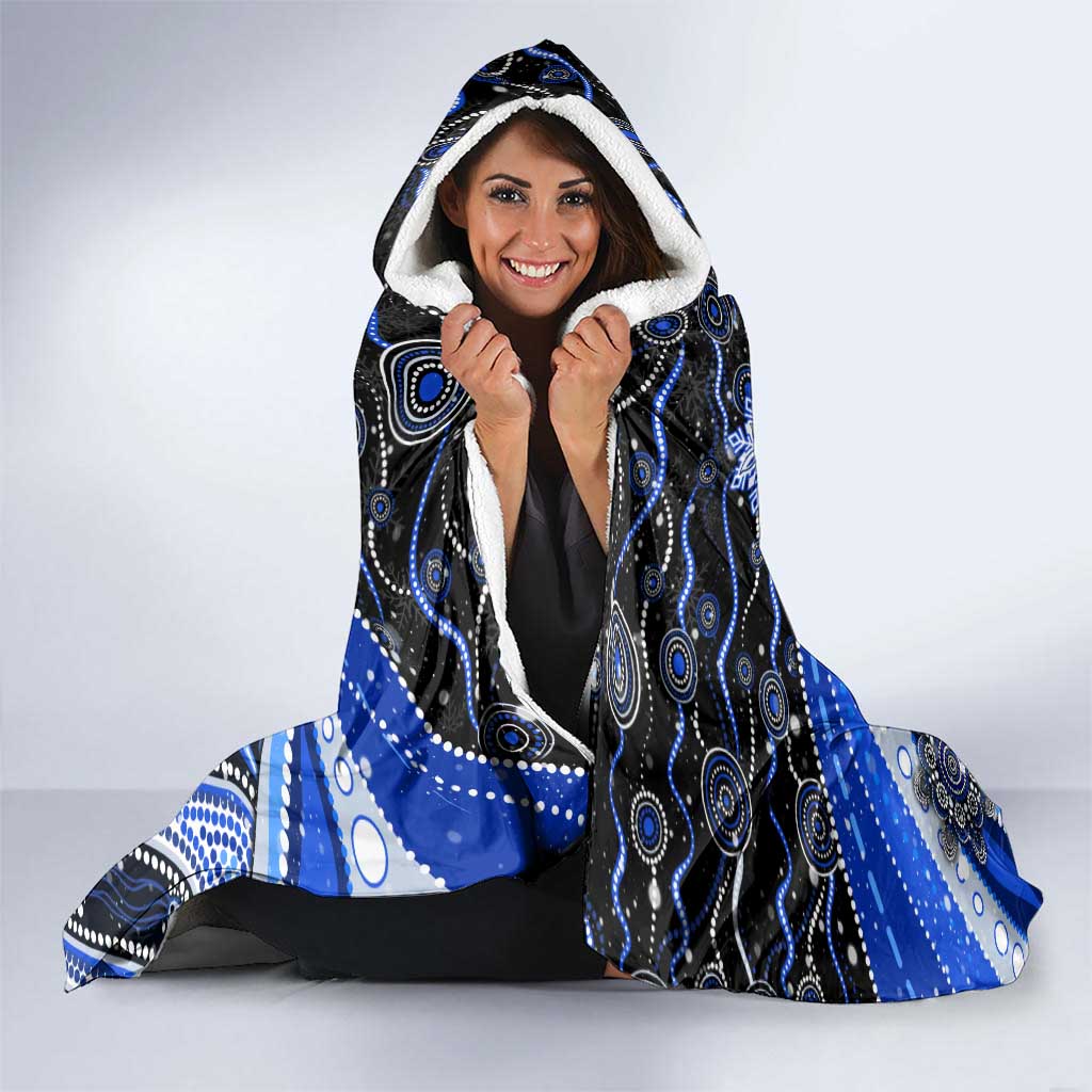 Merry Christmas AFL Kangaroos Hooded Blanket Aboriginal Santa Football Mascot