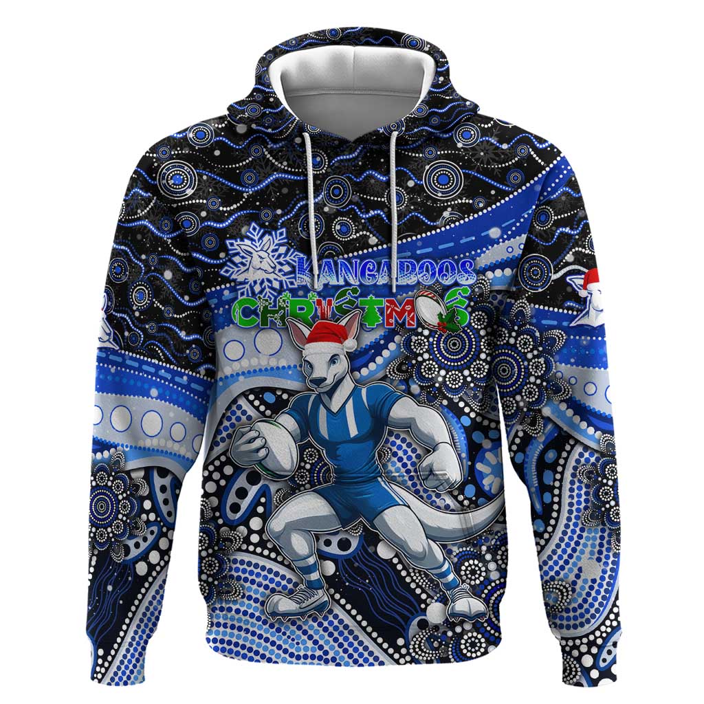 Merry Christmas AFL Kangaroos Hoodie Aboriginal Santa Football Mascot