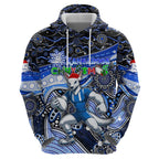 Merry Christmas AFL Kangaroos Hoodie Aboriginal Santa Football Mascot