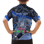 Merry Christmas AFL Kangaroos Kid Hawaiian Shirt Aboriginal Santa Football Mascot