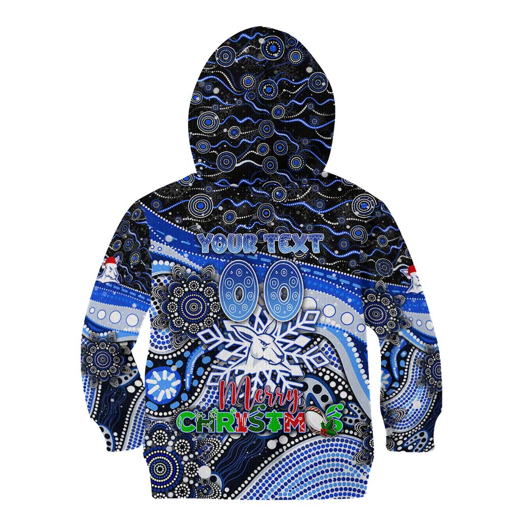 Merry Christmas AFL Kangaroos Kid Hoodie Aboriginal Santa Football Mascot